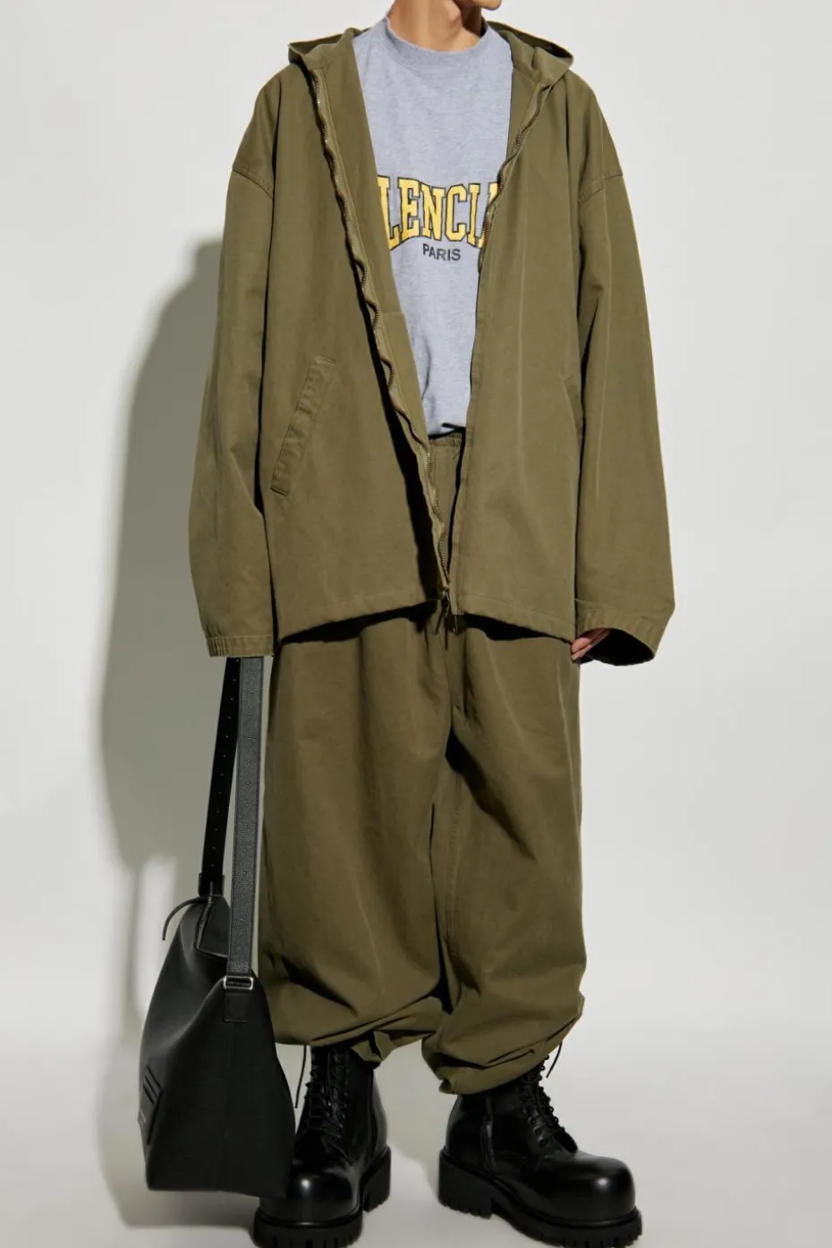 Balenciaga ZIELONY Kurtka z kapturem