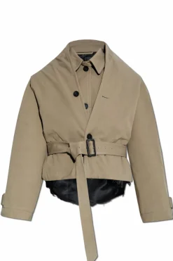 Balenciaga ZIELONY Kurtka z efektem `vintage`