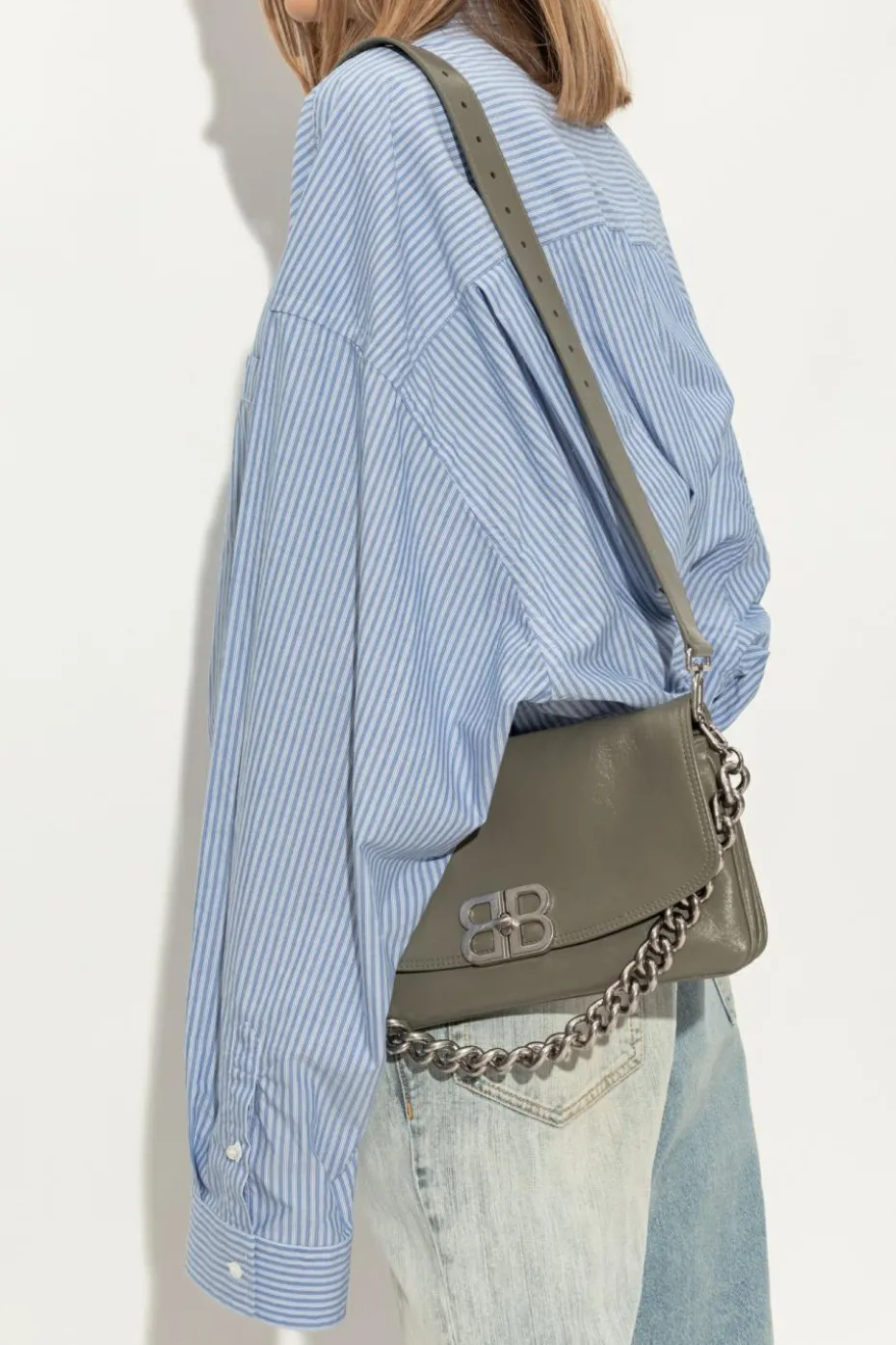 Balenciaga ZIELONY Skórzana torba na ramię