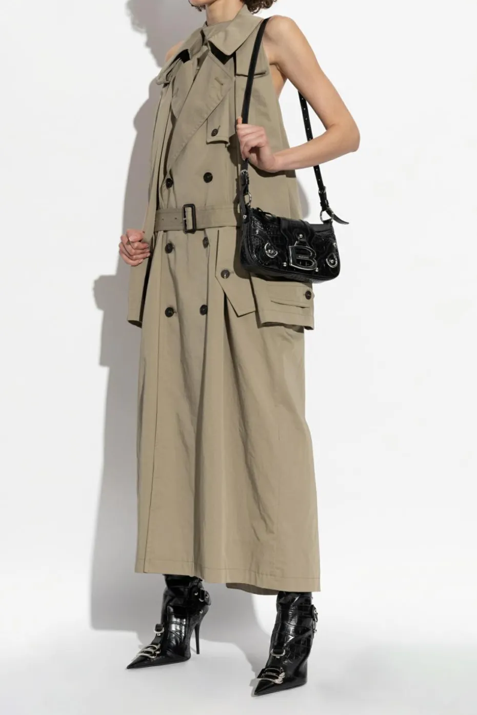 Balenciaga ZIELONY Sukienka z motywem płaszcza