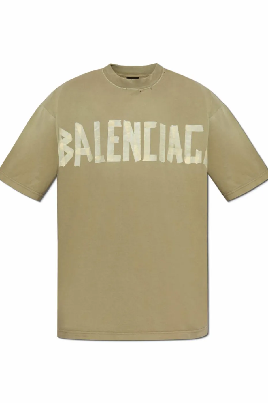 Balenciaga ZIELONY T-shirt z efektem `vintage`