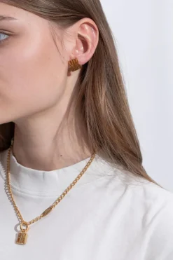Balenciaga ZŁOTY Kolczyki z logo