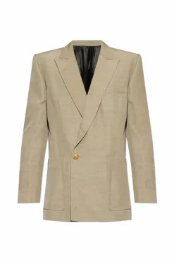 Balmain beżowy Dwurzędowa marynarka