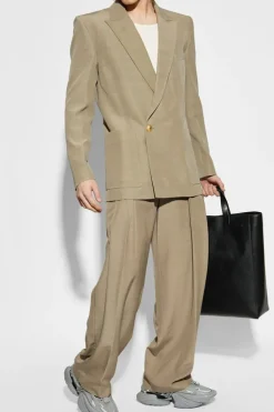 Balmain beżowy Dwurzędowa marynarka
