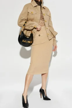 Balmain beżowy Ołówkowa spódnica