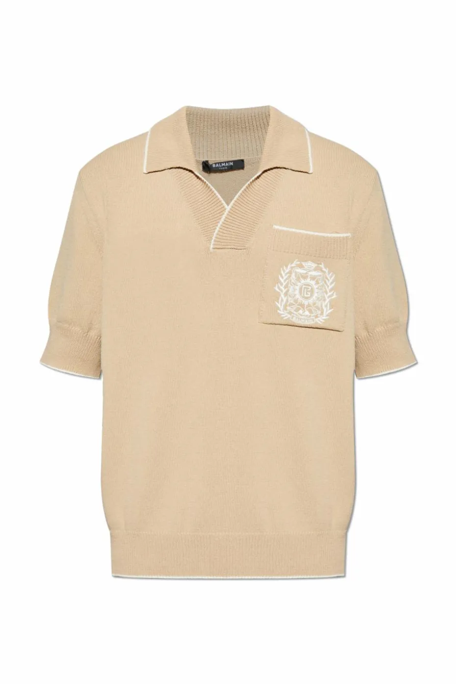 Balmain beżowy Polo z kieszenią