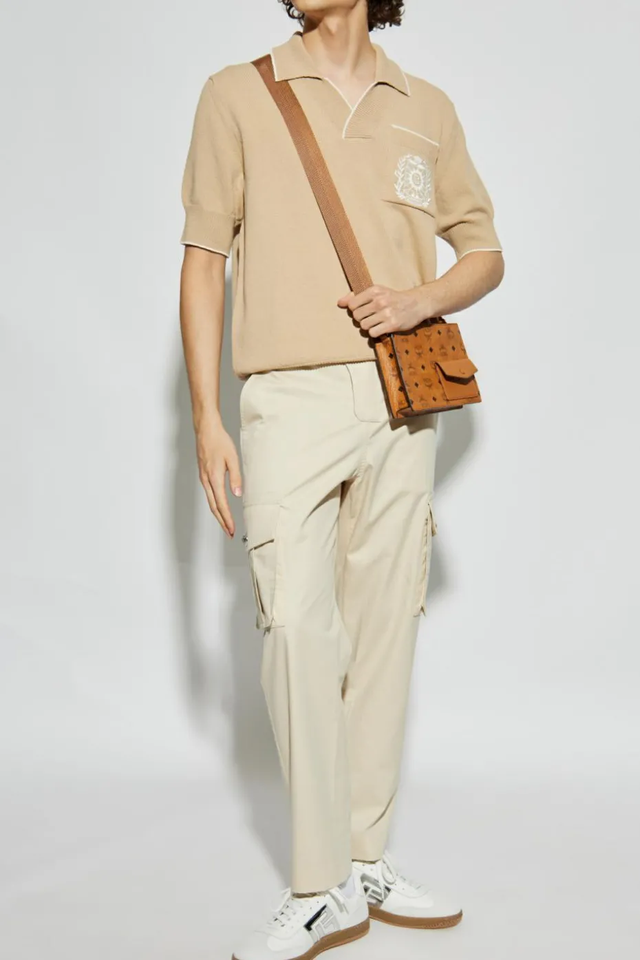 Balmain beżowy Polo z kieszenią