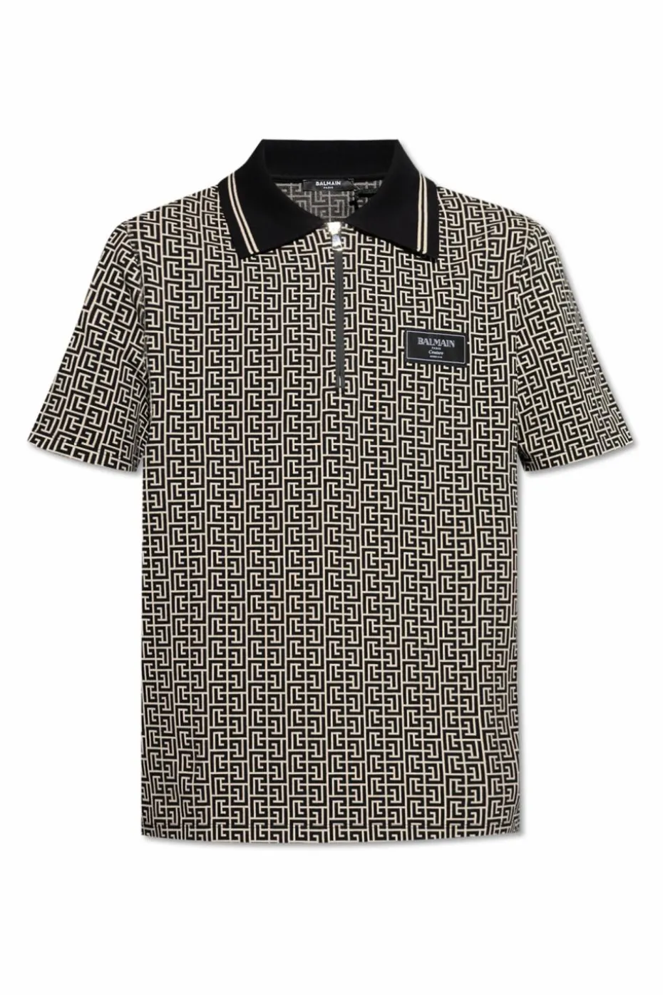 Balmain beżowy Polo z monogramem
