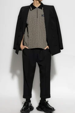 Balmain beżowy Polo z monogramem