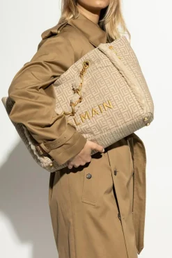 Balmain beżowy Torba typu `shopper;