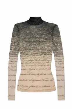 Balmain beżowy Transparentny top