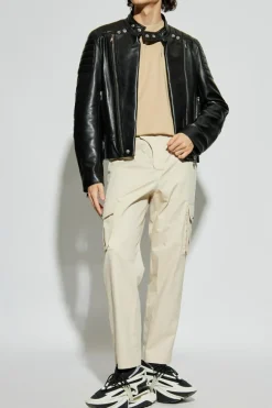 Balmain beżowy T-shirt z nadrukowanym logo