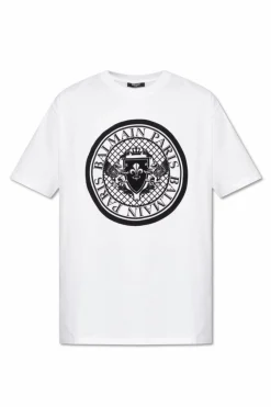 Balmain BIAŁY Bawełniany t-shirt