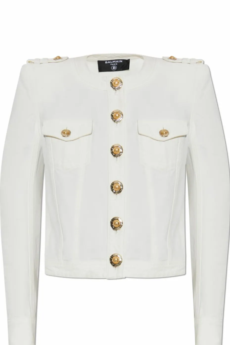 Balmain BIAŁY Jeansowa kurtka