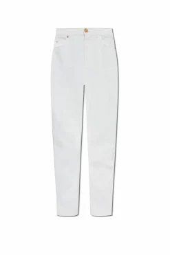 Balmain BIAŁY Jeansy z nogawkami o zwężanym kroju