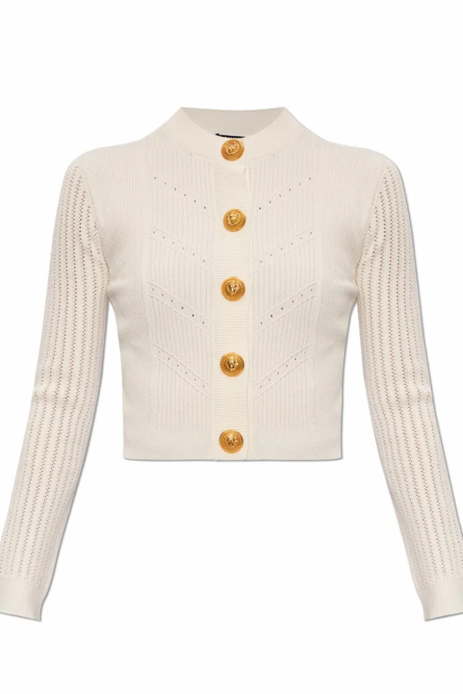 Balmain BIAŁY Kardigan z dekoracyjnymi guzikami
