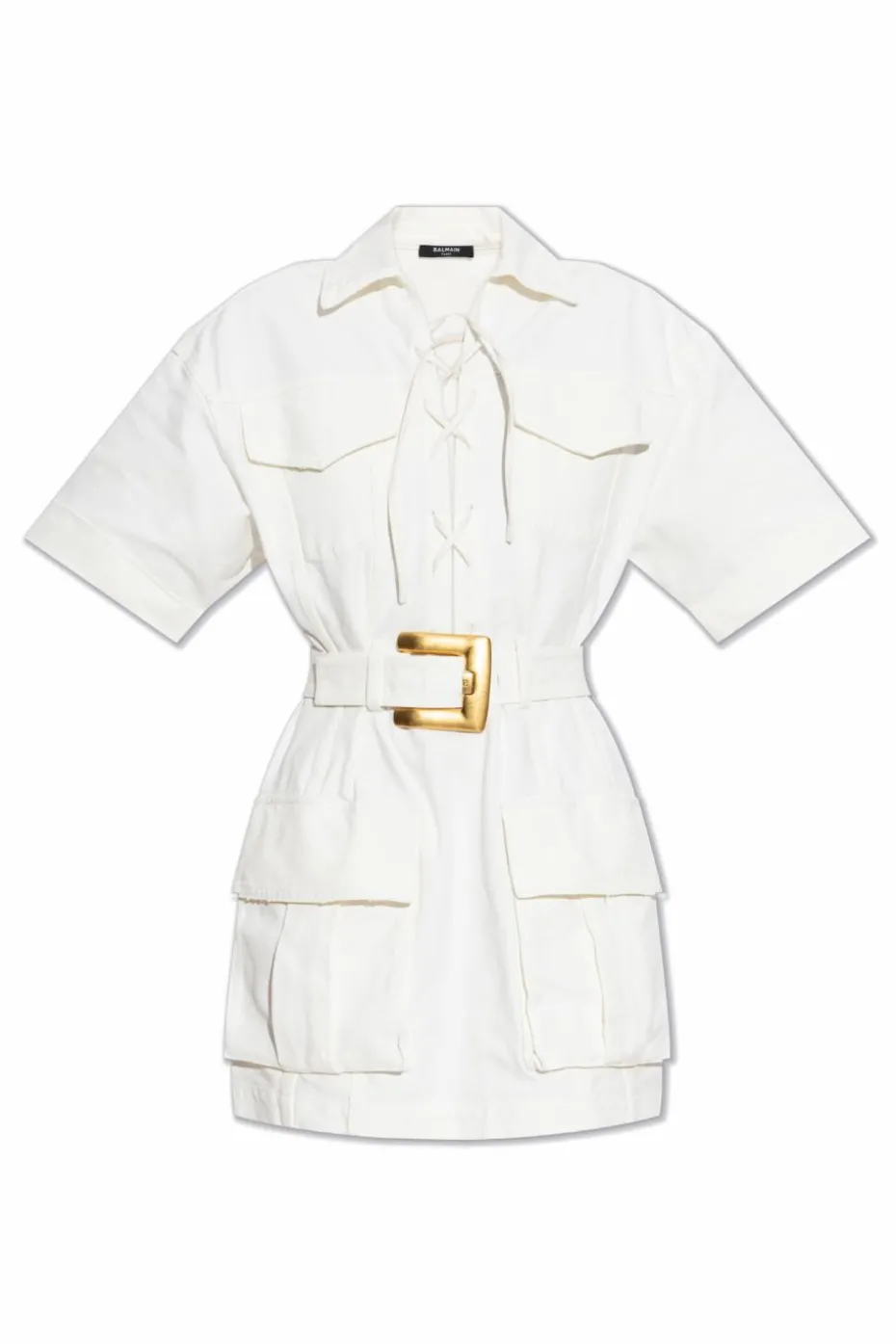 Balmain BIAŁY Sukienka z efektem `vintage`