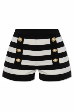 Balmain BIAŁY Szorty ze wzorem w pasy