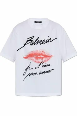 Balmain BIAŁY T-shirt typu `oversize`
