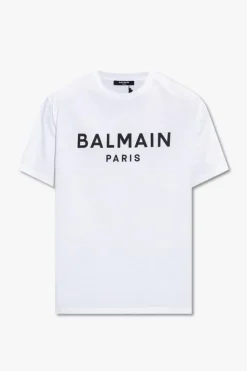 Balmain BIAŁY T-shirt z bawełny organicznej