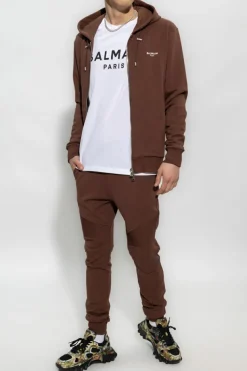 Balmain BIAŁY T-shirt z bawełny organicznej
