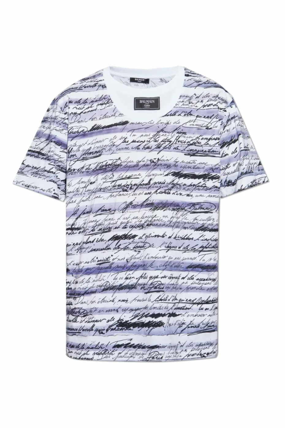Balmain BIAŁY T-shirt z nadrukiem