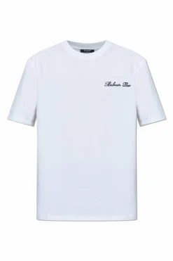 Balmain BIAŁY T-shirt z wyszytym logo