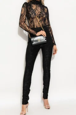 Balmain CZARNY Ażurowe body