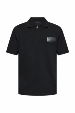 Balmain CZARNY Bawełniane polo z naszywką