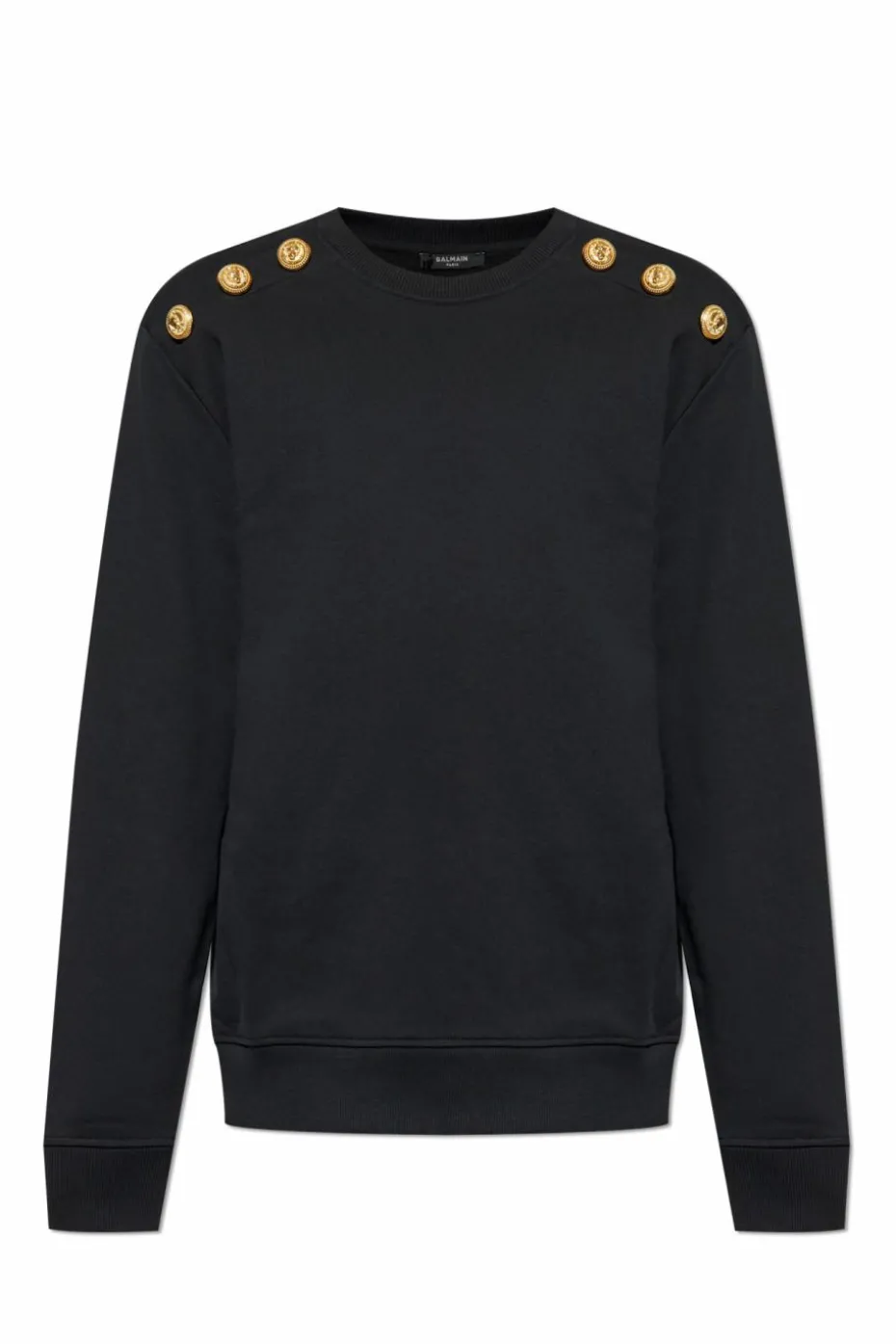 Balmain CZARNY Bluza z dekoracyjnymi guzikami na ramionach