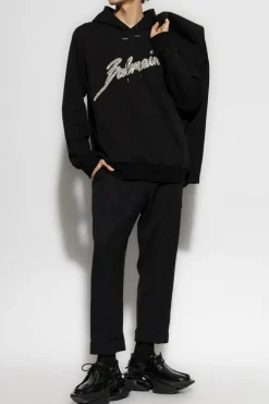 Balmain CZARNY Bluza z połyskującymi aplikacjami