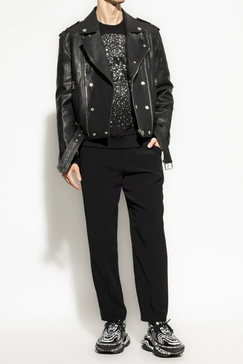 Balmain CZARNY Bluza z połyskującymi cekinami
