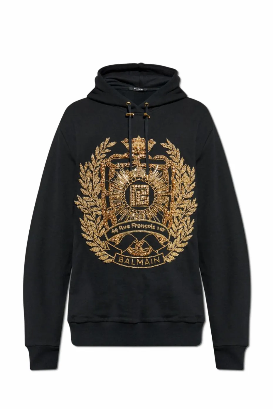 Balmain CZARNY Bluza z połyskującymi aplikacjami