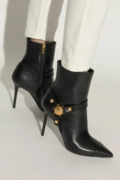 Balmain CZARNY Botki na obcasie