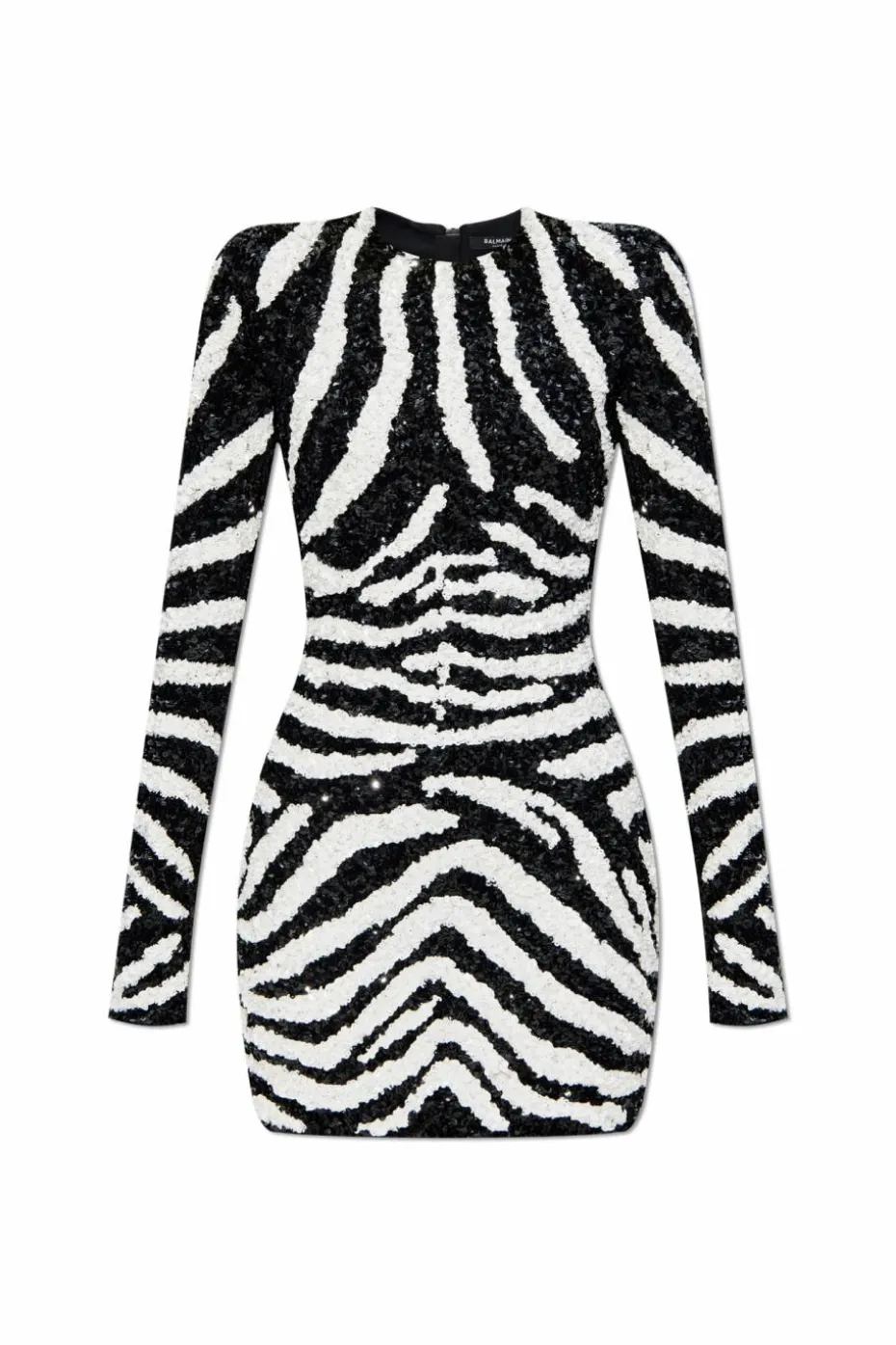 Balmain CZARNY Cekinowa sukienka