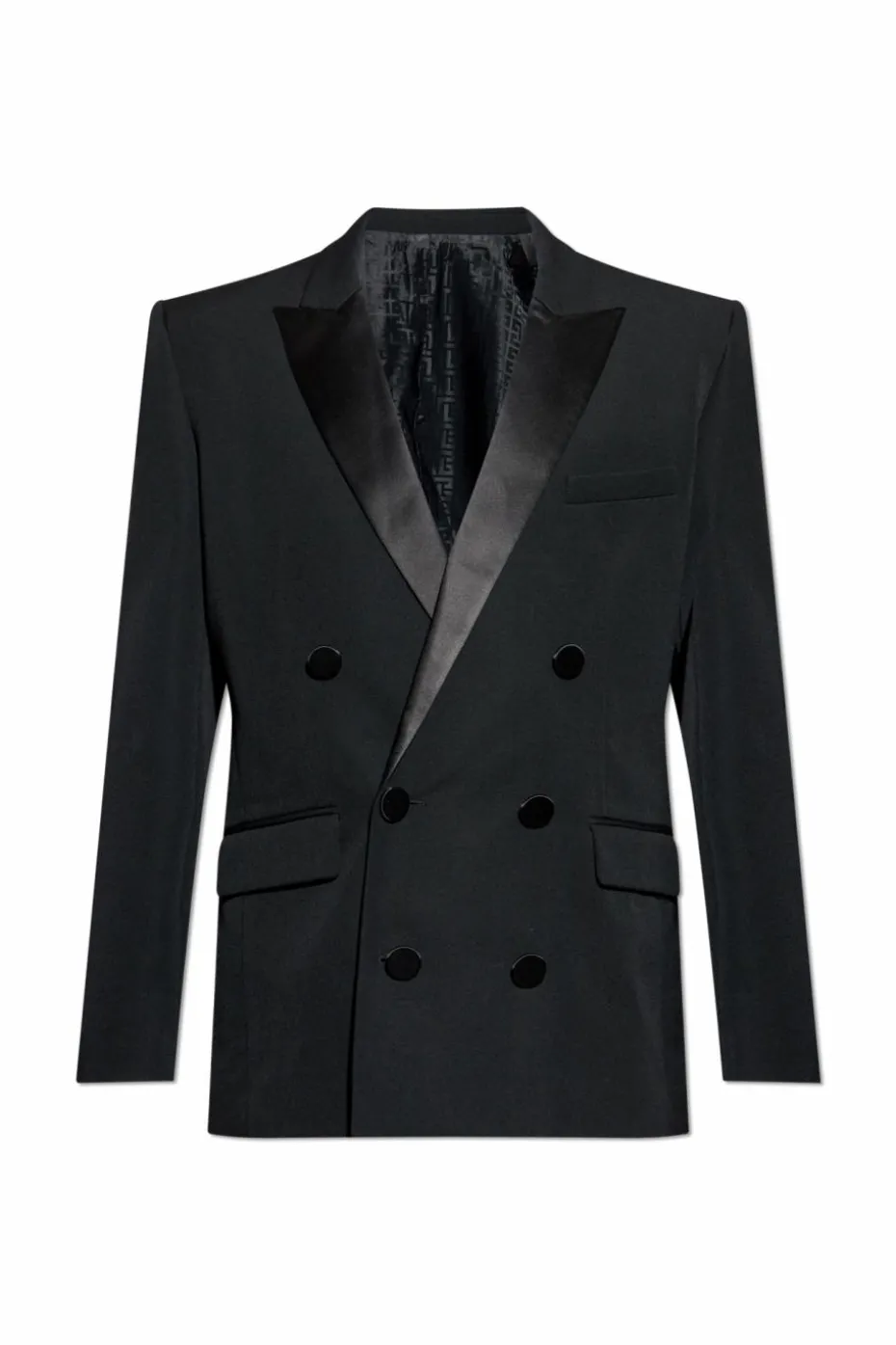 Balmain CZARNY Dwurzędowa marynarka