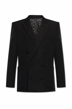 Balmain CZARNY Dwurzędowa marynarka