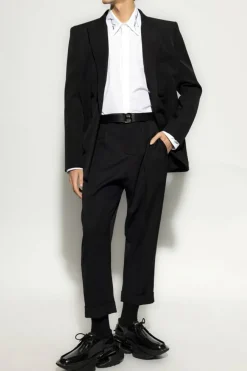Balmain CZARNY Dwurzędowa marynarka