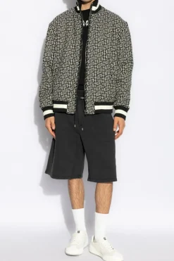 Balmain CZARNY Dwustronna kurtka z monogramem