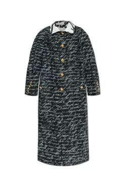 Balmain CZARNY Dwustronny płaszcz