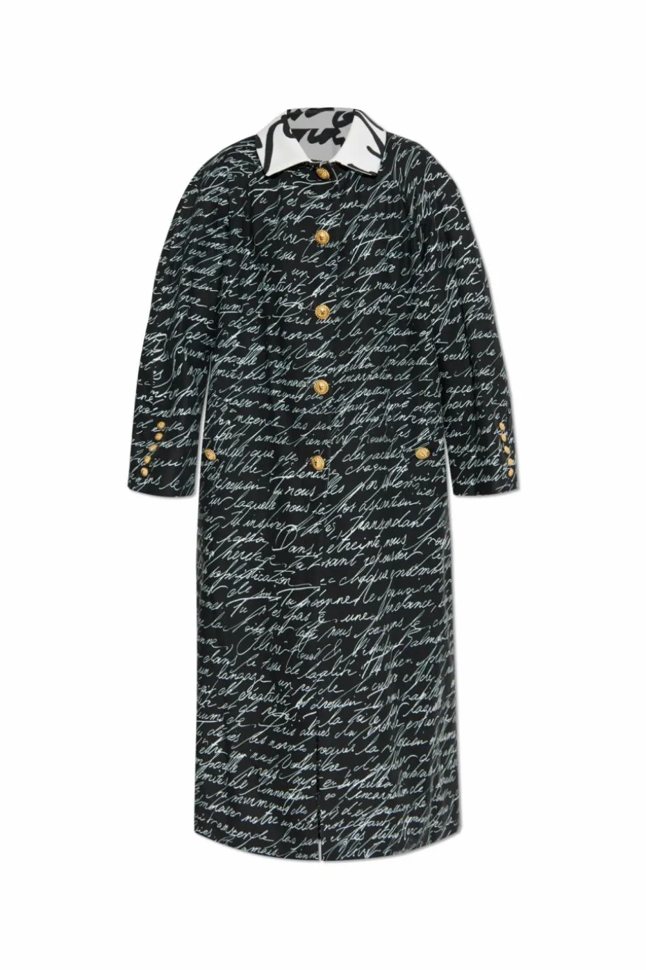 Balmain CZARNY Dwustronny płaszcz