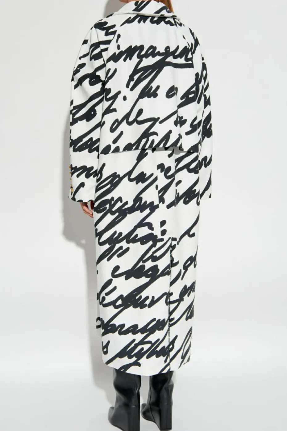 Balmain CZARNY Dwustronny płaszcz