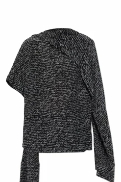 Balmain CZARNY Jedwabny top z monogramem