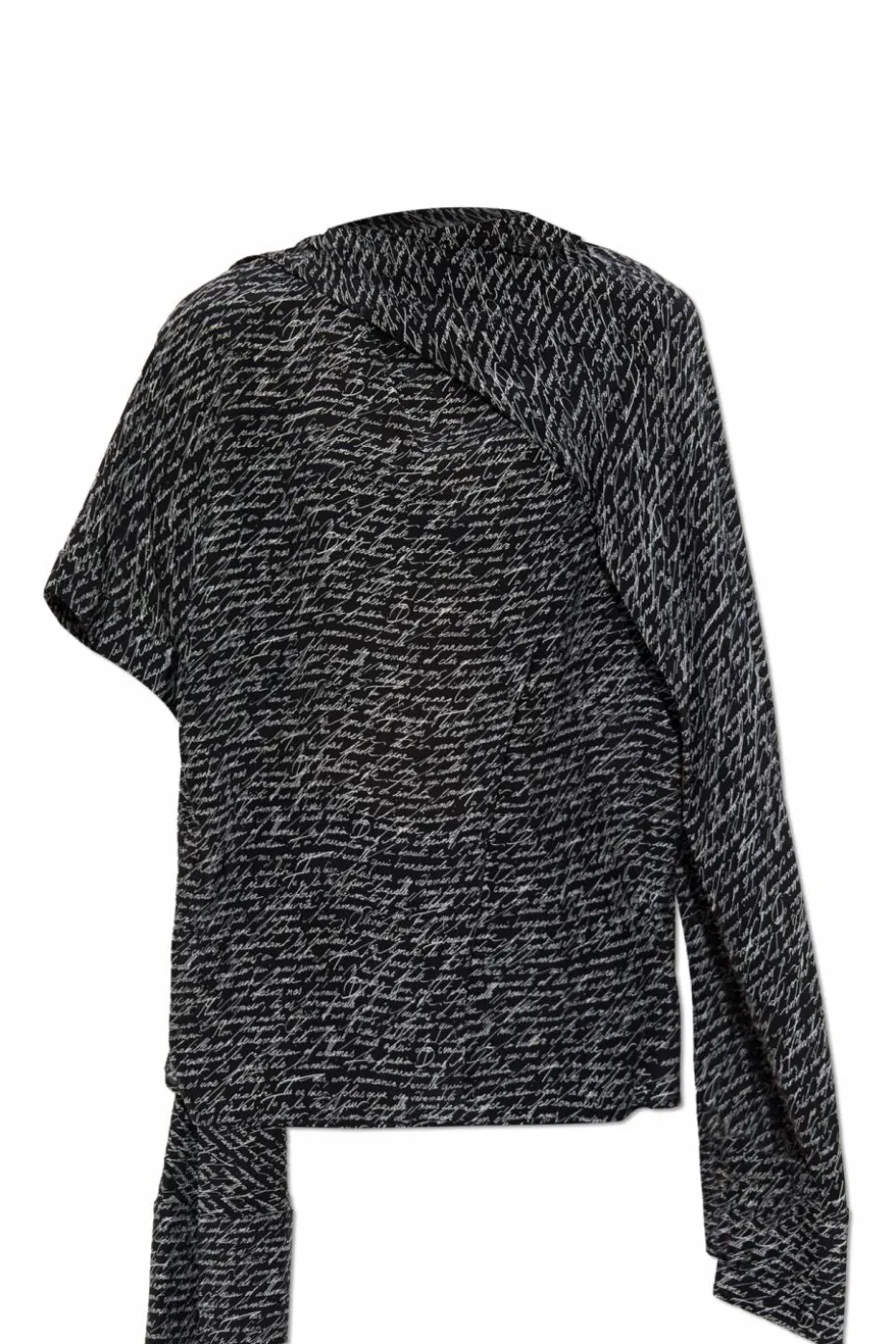 Balmain CZARNY Jedwabny top z monogramem