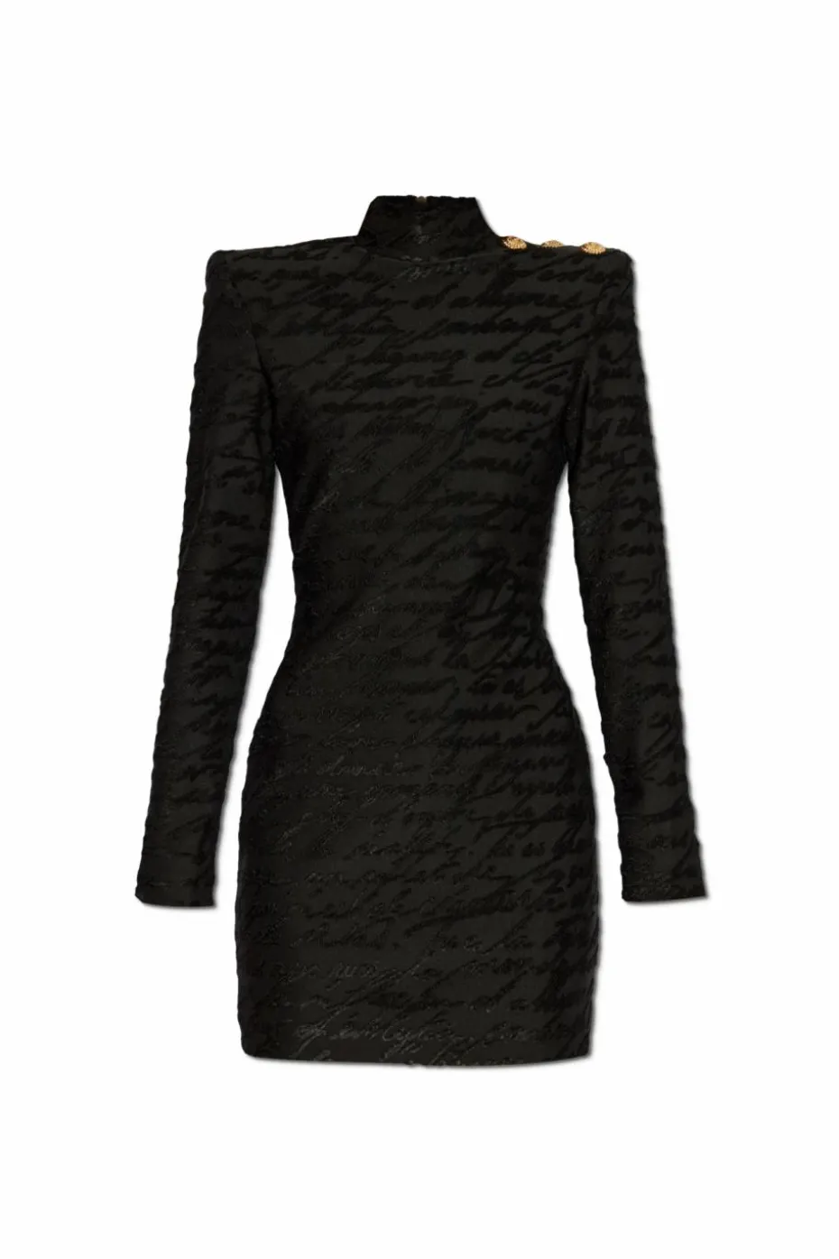 Balmain CZARNY Krótka sukienka ze stójką