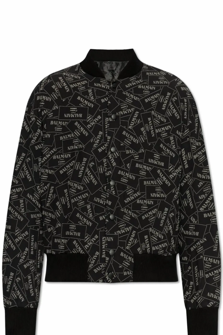 Balmain CZARNY Kurtka typy `bomber` z monogramem