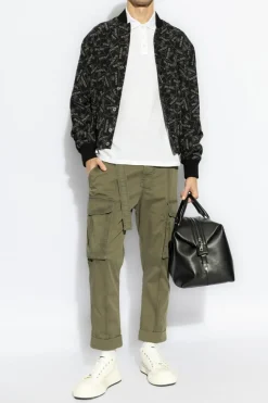 Balmain CZARNY Kurtka typy `bomber` z monogramem