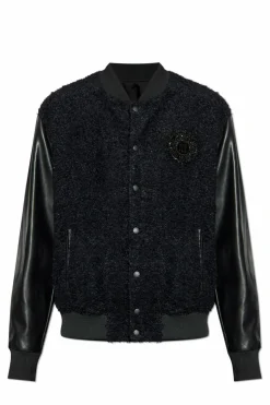 Balmain CZARNY Kurtka typu `bomber` z aplikacją