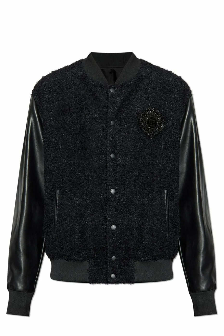 Balmain CZARNY Kurtka typu `bomber` z aplikacją