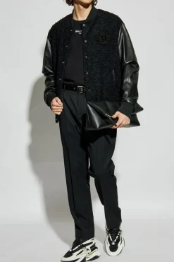 Balmain CZARNY Kurtka typu `bomber` z aplikacją